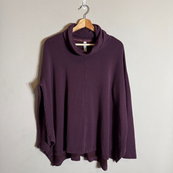 Athleta Ethereal Brushed Funnel Neck Pullover Sweatshirt Women's Small Purple - Picture 4 of 15